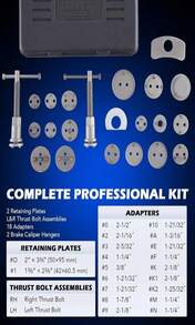 Orion Motor Tech 24pcs Heavy Duty Disc Brake Piston Caliper Compressor Rewind Tool Set And Wind Back Tool Kit For Brake Pad Replacement Reset, Fits Most American, European, Japanese Autos