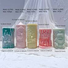 Moule de bougie en silicone en forme de colonne de cerf, moule en silicone de colonne du Père Noël, moule en silicone de fleur de Noël en cire de soja, décoration de Noël