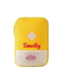 1pc Large-Capacity Medical Bag With Customized Name, Medicine Bag, Portable First Aid Kit, Medicine Storage Bag, Multi-Functional Storage Bag, Travel Medical Bag, Multiple Compartments For Easy Storage, Transparent Fixed Net, Easy To Find