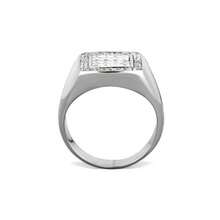 VacationGrabs Cubic Zirconia Mens Ring - Stylish Design - Silver - View 3