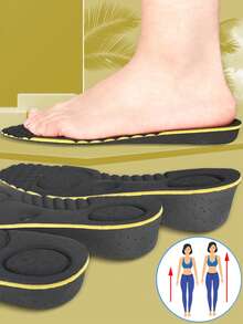 1 双男女通用隐形增高鞋垫，EVA 透气半长鞋垫，适用于运动鞋、休闲鞋、运动鞋、篮球鞋、靴子 - 黑色 - 查看 3