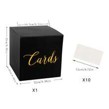 1pc Elegant White Wedding Card Box, Includes 10 Signature Cards - Square Flip-Top Design, Suitable For Weddings, Bridal Showers, Birthdays, Graduations And Events - Multi-Occasion Card Holder, Envelope Box And Decorative Centerpiece