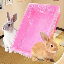 10/20/30/50pcs Stretchable Plastic Liner Pads For Rabbit Cages, Pet Supplies, Leak-Proof Tray Liners, Easy To Clean - White - View 2