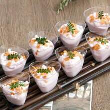 50/100 Stücke 2OZ/60ML Mini Cupcake Kochbecher, transparente Mousse Pudding Becher Gelee Becher Verkostungsbechern, geeignet für Hochzeiten, Partys, kleine Desserts