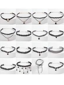 1 套复古钓鱼线颈链，百搭清新锁骨链项链，适合女士