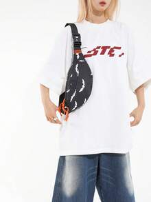 Fashionable & Versatile Women's Chest Bag, Featuring Cow, Leopard, Zebra Print Nylon Fabric, Suitable For Couples, Shoulder Bag, Crossbody Bag, Waist Bag, Sports, Commuting, Daily Use - Black - View 5