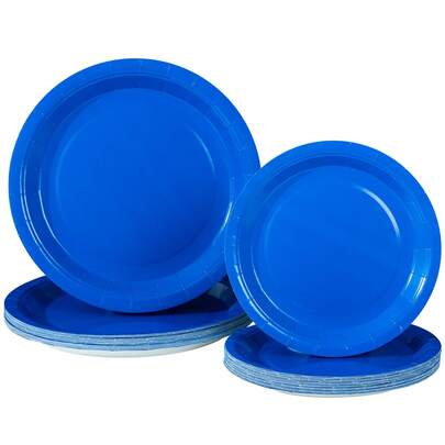 10/25pcs Navy Blue Paper Plates Party Supplies, Navy Blue Birthday Party Disposable Paper Plates Accommodate Up To 25 Guests, For Party Decorations, Birthdays, Gatherings