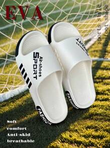 Season's New Stylish And Simple Men's Home Slippers, Suitable For Daily Leisure And Versatility. The Thick Soles Are Breathable, Soft, And Comfortable. The EVA Material Is Special For Non-Slip, Non-Odorizing Feet, Antibacterial Foot Protection, Quick-Drying | Super Cushioning | Suitable For Wearing On The Beach/Outdoor Street / Indoor Bedroom, Bathroom, Etc., Cool Slippers For Men And Women Couples.