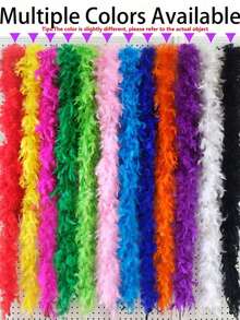 1条长款仿羽毛围巾，适用于DIY项目、生日派对服装、婚礼摄影道具、舞台表演、家居和派对装饰、嘉年华用品（80厘米）