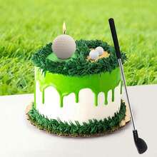 Golf Ball Birthday Candles, Golf Cake Topper & Mini Golf Club For Golf Birthday Party Decorations (White, Putter) - White - View 5