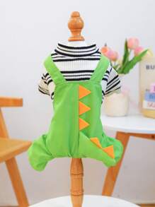 1pc Pet Clothes, Happy Dog Casual Stylish Cute Comfortable Small Dragon Suspender Pants For Small Dogs & Cats - Multicolor - View 6