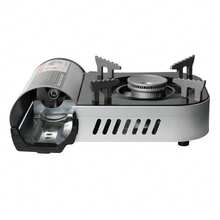 FENGSEN Portable Camping Gas Stove - Compact Mini Butane Stove With Carrying Case | 24.5 X 17 X 8 Cm - Plateado con negro y detalles rojos - 查看 7