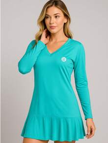 Beach Cover-Up With Sun Protection UV50 Thermal Dress Summer - màu xanh lá - Xem 5