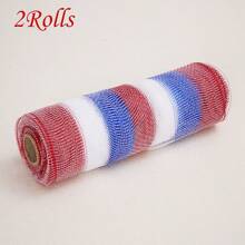 1/2 Rolls Deco Mesh Ribbon - 10inch X 30 Feet Each Roll Metallic Foil Mesh Ribbon For Wedding, Birthday,Halloween, Thanksgiving, Christmas, New Year DIY Gift Decorationand Home Decorating