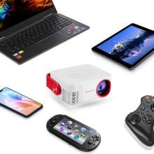 YJMOYE YJMOYE Mini Projektor Tragbar 4K Kinder Filmprojektor 360° Rotation Projektion Kinder Beamer Kabellos Spiegeln Bildschirm Kompatibel mit Android/Apple Handy