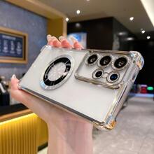 Free Gift (Lens Film) Luxury Magnetic Shockproof Airbag Phone Case Compatible With Apple 6/7/8/X/XS/XR/11/12/13/14/15/16/16e, S22/23/24/25/S24 FE/S25 EDGE, A04/05/06/A14/A15/A16/A24/A25/A34, Redmi Note 7/8/9/10/11/12/13, Redmi 9/10/12/13C, Honor X, HW, Realme C53 C55 Waterproof Anti-Fall Scratch Resistant - Silver - View 4