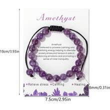 Natural Stone Crystal Beaded Bracelet Adjustable Handmade Jewelry - Exit - View 3