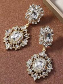 新款复古宫廷风格水晶镶嵌夸张奢华水钻时尚优雅女士耳环