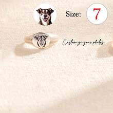 Customized Pet Photo Engraved Ring, Personalized Jewelry Engraving, Stackable Rings, Meaningful Dog Or Cat Owner Gift, Mother's Day Gift, Father's Day Gift, Graduation Gift, Valentine's Day Gift, Holiday Gift