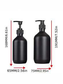 1/2 Pcs,Matte Black PET Soap Dispenser Soap Dispenser,Countertop Lotion Bottle With Pump,Bathroom Lotion Liquid Soap Dispenser,Hand Soap Container,Bathroom Countertop Pump Dispenser,Refillable Shampoo Shower Gel Conditioner Empty Bottle,Bathroom Accessories, Back To School