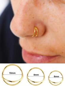 2/3件/套 简约金色鼻环，男女通用