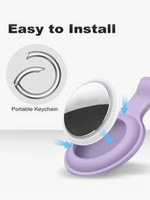 Silicone AirTag Protective Case, Soft & Durable Silicone AirTag Keychain Protective Cover, Anti-Slip Protective Shell For AirTag GPS Item Finder - Multicolor - View 4