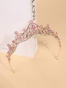 1 pièce Bandeau à couronne de princesse 3D avec strass pour femmes, accessoire de cheveux élégant pour anniversaire