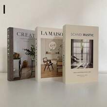 3 Peças Decoração de Livro Falso Dobrável Moderna, Estante de Livros Decorativa Minimalista Ornamento de Mesa