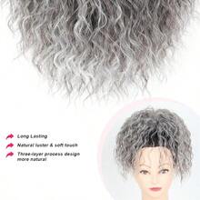 MLoose Curls Drawstring Ponytail Extension For  12" Fake Hair Bun Lightweight Fluffy Updo Synthetic Ponytail Hair Pieces For Thinning Hair Grey Curly Clip In Ponytail Grey Mixed Black 8001 - Xám - Xem 6