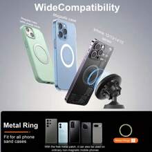 1个适用于健身房和高尔夫球车的磁性手机支架 - 360°旋转，重型磁铁底座（适用于铁质表面）。易于安装（不防水）。兼容4.7-6.5英寸手机 - 非常适合锻炼和自拍，兼容和安卓手机，是生日、家人、朋友的礼物，车载配件，车载手机支架 - 彩色 - 查看 9