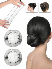 黑色发网 - 200 件/140 件/100 件/80 件/60 件/40 件/20 件 20 英寸，发网弹性隐形弹力网，适用于餐饮服务、芭蕾发髻、睡觉、女士和假发（黑色）