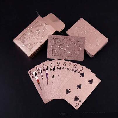 1/2 Set Of Waterproof Gold Foil Playing Cards - Waterproof Black Gold Foil Playing Cards - Plastic Playing Cards, Hot Stamping Process - Very Suitable For Magic And Collectors. Magic Playing Cards Are Fashionable, Waterproof, Wear-Resistant, And Creative Travel Gifts. The High-End Frosted Texture Is Suitable For Outdoor Activities, Friend Gifts, And Family Entertainment