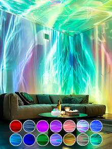 1 Stück Aurora Borealis Sternenhimmel Projektionslampe, 16 Farbmodi romantisches Tanzlicht, erstelle deine eigene Bühne, Schlafzimmer, Party, Geburtstag, Festival Geschenk mit bunter Aurora Borealis, traumhafte Schönheit, geeignet für alle Anlässe