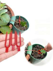 1/5/10Pcs Of Green Plastic Strawberry Propagation Cups, Potted Strawberry Propagation Accessories Are Used In Home Balconies And Gardens. Both Hanging Pots And Soil-Inserted Types Are Suitable For Round And Square Flower Pots - Multicolor - View 8