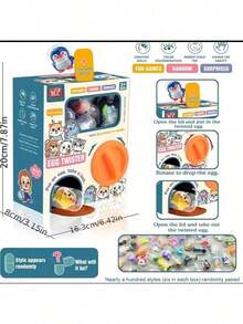 儿童惊喜扭蛋自动售货机娃娃、抓娃娃机、迷你、娃娃扭蛋机、毛绒娃娃抓娃娃机扭蛋机礼物、生日礼物、万圣节，适合男孩和女孩（配件颜色随机发送，手工测量可能有轻微偏差） - 彩色 - 查看 10