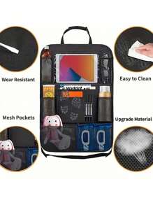 1/2 件多功能后座收纳袋，带多个口袋的汽车后座收纳袋 - 适用于汽车和 SUV 的防水收纳袋，易清洁涤纶，女士收纳袋，旅行必备品，返校宿舍收纳秋季装饰 - 彩色 - 查看 4