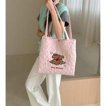 Women Shoulder Bags - 蘋果小狗絎縫雙層包-粉紅色 - 查看 3