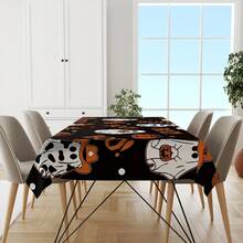 1 Stück Halloween Tischdecke - Kürbis Geist Schädel, farbenfrohe Mustergestaltung, geeignet für Küchendekoration, Partygeschenke und Raumdekoration, hervorragend für Zuhause oder Veranstaltungen, Esszimmertischdekoration