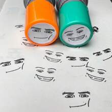 1 pezzo Custodia per timbri con emoticon a colori casuali - Timbro nero divertente e carino - Timbro con emoticon divertente e carino - Perfetto per uso quotidiano in ufficio, etichette e timbri di istruzioni