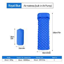 露营充气床垫睡垫超轻紧凑型露营垫睡垫带枕头充气沙发气垫 - 彩色 - 查看 7