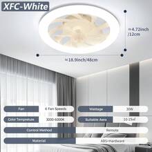 XINGOO Led 19 Inch/48cm Ceiling Fan With Light 3CCT Remote Control Modern Embedded Ceiling Fan Light With Light 6-Speed Wind Gold/White Suitable For Living Room, Room, Dining Room 110-240v Global Universal Voltage