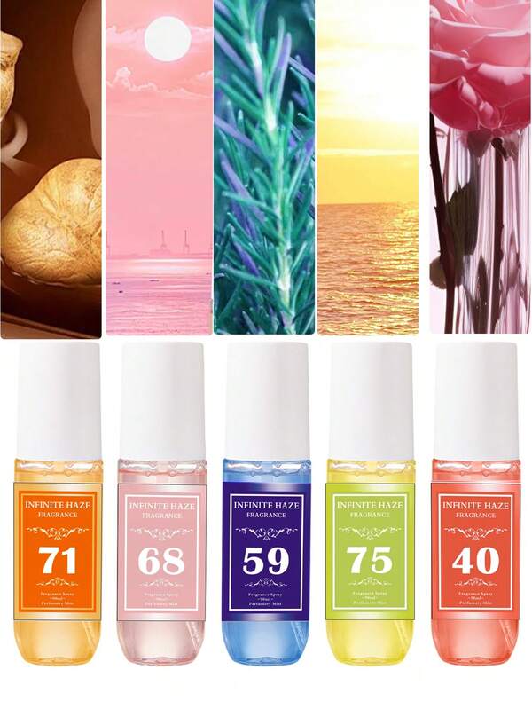 Set Of 5Pcs 90ml Brazil Collection Fragrance Mist, Multi-Layered Heightened State Of Bliss Spray With Long Lasting NaturalFresh Charming Essentials, Releasing Elegant Floral FruityCitrus Wood Aquatic Fragrance For Room, Indoor, OutdoorDating, Party, Gathering, Holiday, Home, Office, Ideal Gift For Family, Relatives And Friends