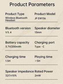 Jeep EW136 TWS Wireless Earphones Bass Waterproof Sports Music Headset High Definition Call Headphones With Mic - one-size - View 9