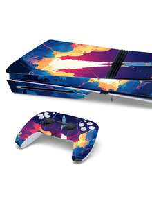 6pcs Rocket Pattern P5 Digital Version Pro Gaming Console Stickers, Dust-Proof And Wear-Resistant