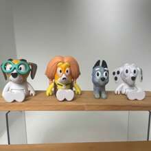 Bluey 8pcs /4pcs Of Bruy's Handmade Dolls, Small Dog Bingo Joint Movable Dolls, Car Mounted Scenery Ornaments