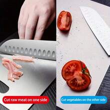 Conjunto de 3 tábuas de corte premium de aço inoxidável – Tapetes de corte resistentes para carne, vegetais e frutas | Tábuas de cozinha antiderrapantes de nível comercial com ranhuras para suco – Laváveis na máquina de lavar louça e com facas para uso doméstico e em restaurantes