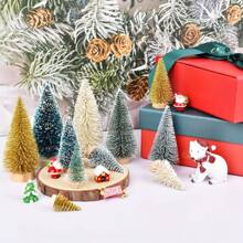 12 Pieces Mini Christmas Tree Sisal Silk Cedar - Decorative Small Christmas Tree - Gold S Blue Green White Mini Tree Window DIY Ornament Christmas Table Decoration New Year Gift Home Decor