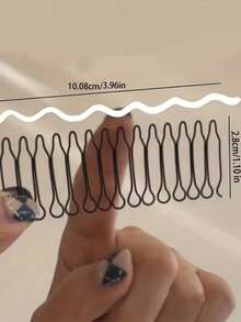 2pcs Black Metal Hair Clips, Minimalist Invisible Side Bangs Clips, Suitable For Daily Hairstyles, Also Can Be Used As Hair Styling Tools - Multicolor - View 6