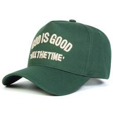 1Piece Men Letter Embroidered Baseball Cap Outdoor Adjustable Sunscreen Leisure Hat Spring Autumn Travel Tourism Beach Vacation - 綠色 - 查看 5