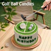 Golf Ball Birthday Candles, Golf Cake Topper & Mini Golf Club For Golf Birthday Party Decorations (White, Putter) - White - View 10
